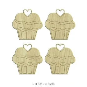 KD016 Dekoratif "Cupcake" Ahşap Boyanabilir Obje